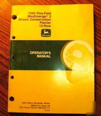 John deere 7200 drawn planter operators manual jd book