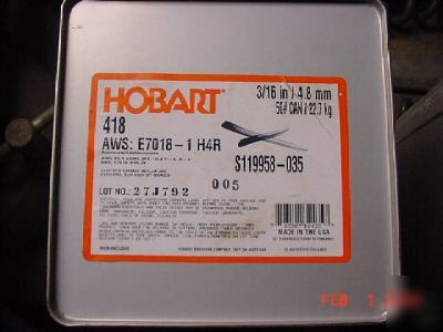 New welding rod 7018 3/16 hobart 50 lb can