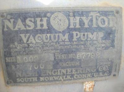 Nash CL1002 liquid ring vaccum pump 850 cfm 50 hp xp em