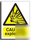 Caut. explosives sign-adh.vinyl-200X250MM(wa-113-ae)