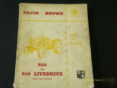 David brown 950 & 950 livedrive parts manual