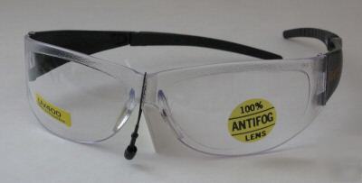 New player safety glasses anti fog avis clear black 