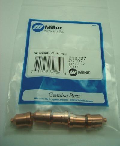 Miller 212727 tip plasma cutter pkg = 5