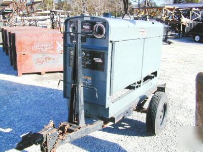 2002 lincoln sae-400 diesel welder on trailer 