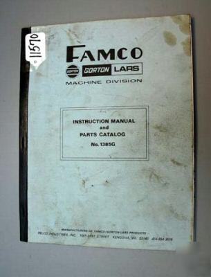 Famco instruction manual & parts catalog no. 1385G: