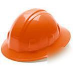 Full brim 4 pt. ratchet suspension hard hat-orange