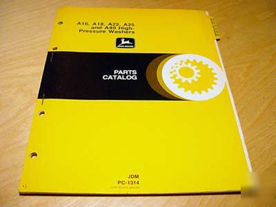 John deere A16 A18 A22 A25 A40 washer parts manual jd