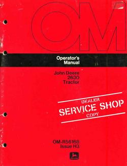 John deere operator's manual for 2630 tractor tractors