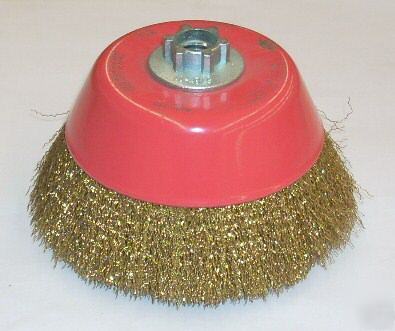 (1) crimped wire cupped brass bruch 6