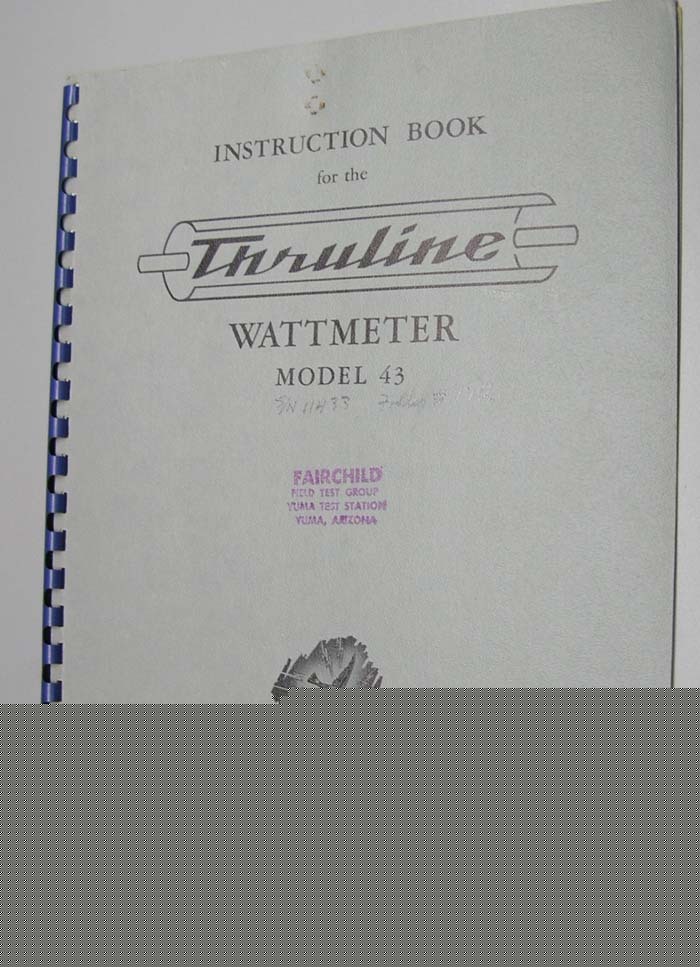 Bird electronic wattmeter 43 manual