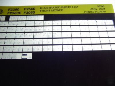 Kubota F2260-F3060 front mower parts catalog microfiche