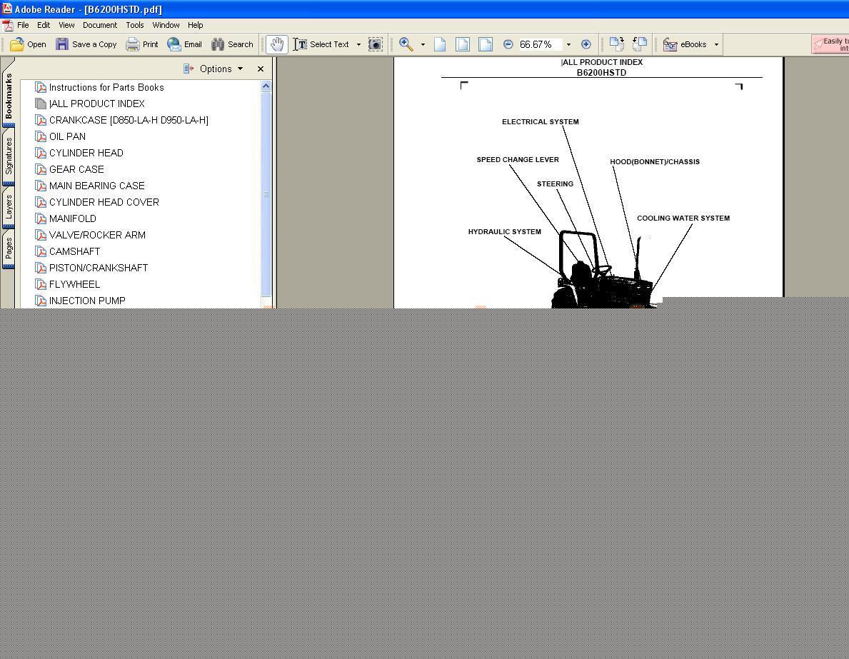 Kubota B6200HST parts manual - we have other manuals