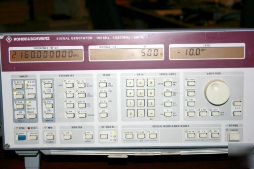 Rohde&schwartz signal generator 100KHZ..4320MHZ smhu