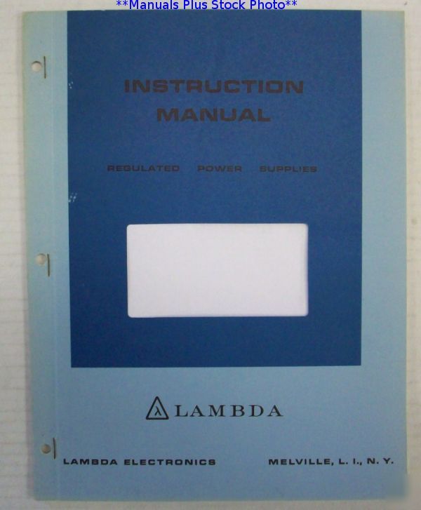 Lambda lts-ca series op/service manual - $5 shipping 
