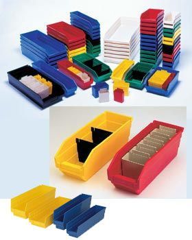 Wise red industrial shop storage bins 12X3X4