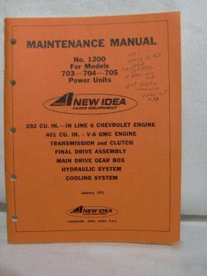 New idea avco 703 704 705 power unit maintenance manual