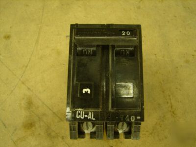 Ge THQB2120 20A 2 pole circuit breaker bolt on hi-q
