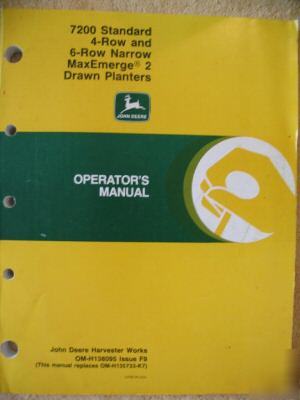 John deere 7200 standard 4N 4W 6N planter ops manual