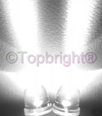 50 pcs mega bright white led 10MM 130,000 mcd f/r