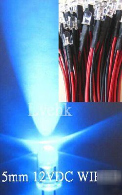 50P 12V dc pre wired 5MM 13,000MCD blue led custom car