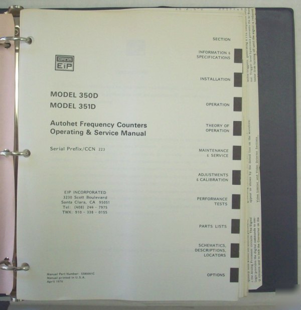 Eip 350D autohet frequency counter op.service manual
