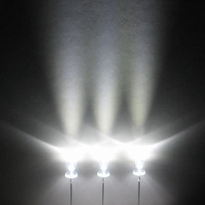 White led set of 500 super bright 5MM 27000MCD+ f/r