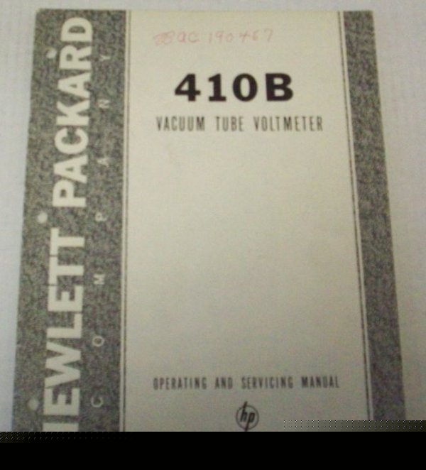 Hp 410B frequency vacuum tube voltmeter op/svc manual