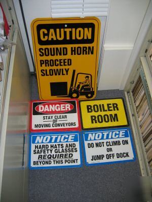 Lot of safety signs, industrial/manufacturing