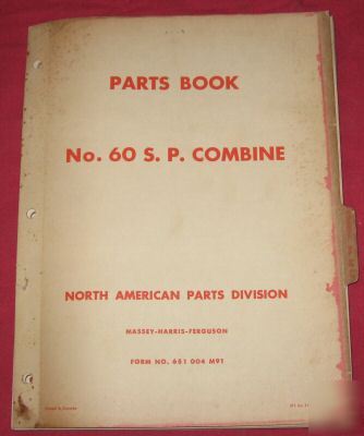 Massey-harris-ferguson no. 60 sp combine parts catalog