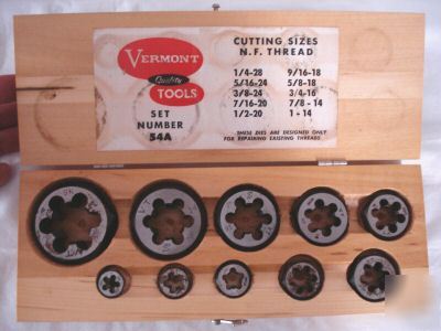 Vermont hexagon rethreading dies 54A 10 pc 1/4 - 1 inch