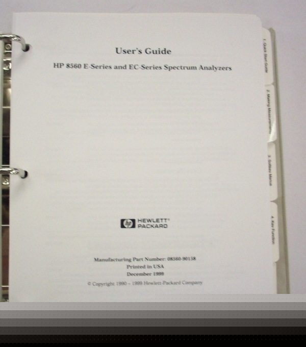 Hp 8560 e-series spec analyzer users manual - $5 ship 