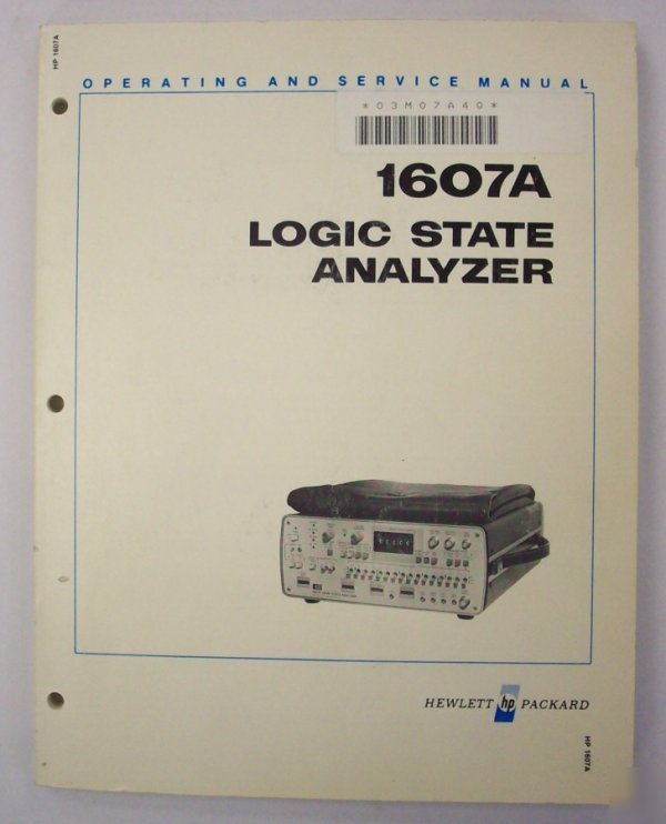 Hp / agilent 1607A op/service manual - $5 shipping 