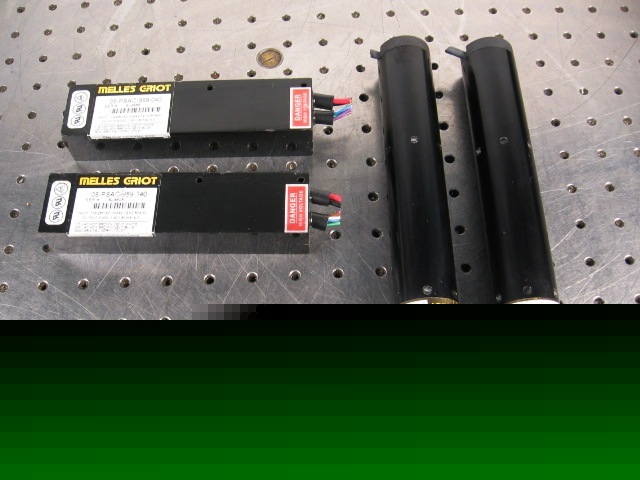 A37607 (2) melles griot 05-lhr-488-339 laser w/ 05-psac
