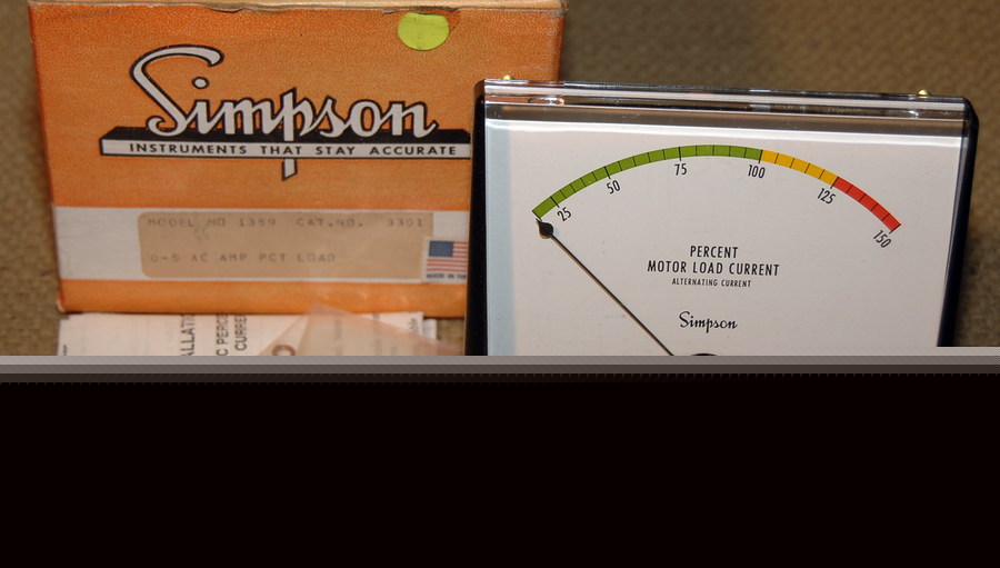 Simpson model 1359 0-5 ac amp pct load meter 3301