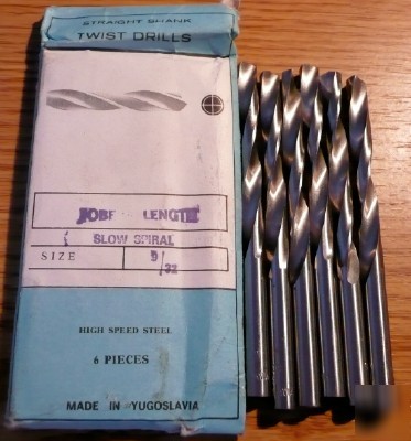 6PC jobber length 9/32 hss drill
