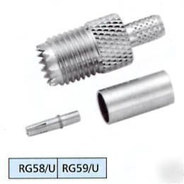 Mini uhf female crimp type for RG58U 3 pack