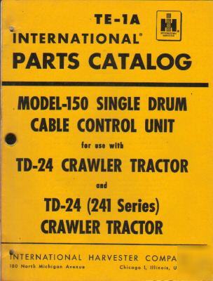 I.h. model-150 drum cable control unit parts catalog