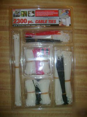 New 2300 pc cable ties zip sealed lot 