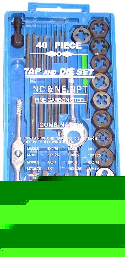 Tap die set metric 40 pc wholesale hand tool retail 39