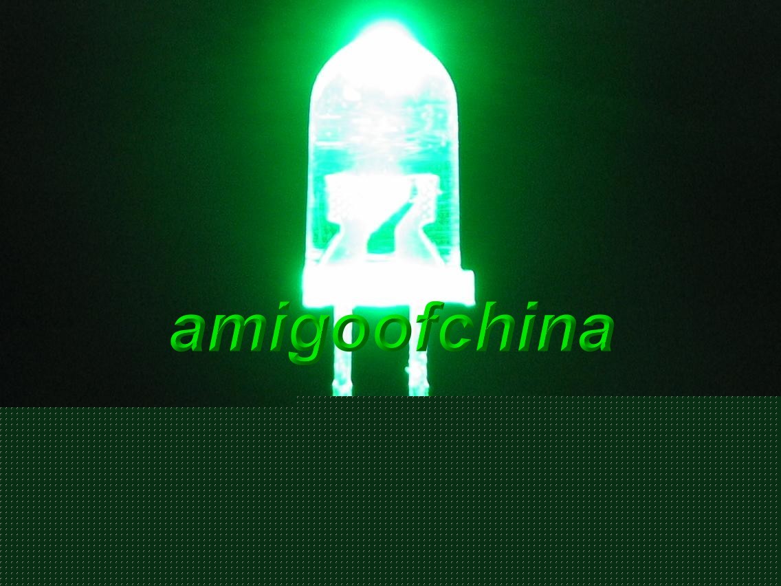 20X 5MM green 5000 mcd led bulb light free resistors