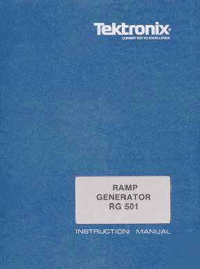 Tek RG501 service/operating manual in 2 resolutions
