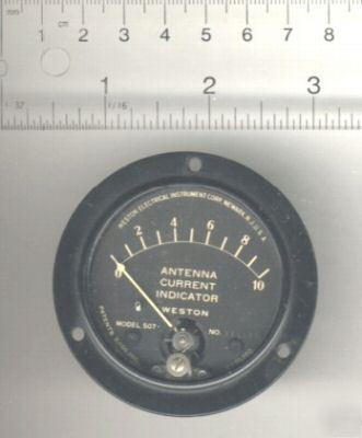 Weston antenna current indicator panel meter