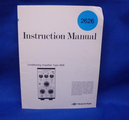 Bruel kjaer 2626 condition amplifier instruction manual