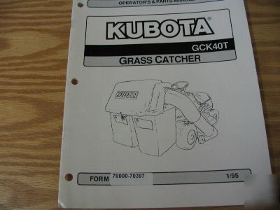 Kubota GCK40T grass catcher operators & parts manual