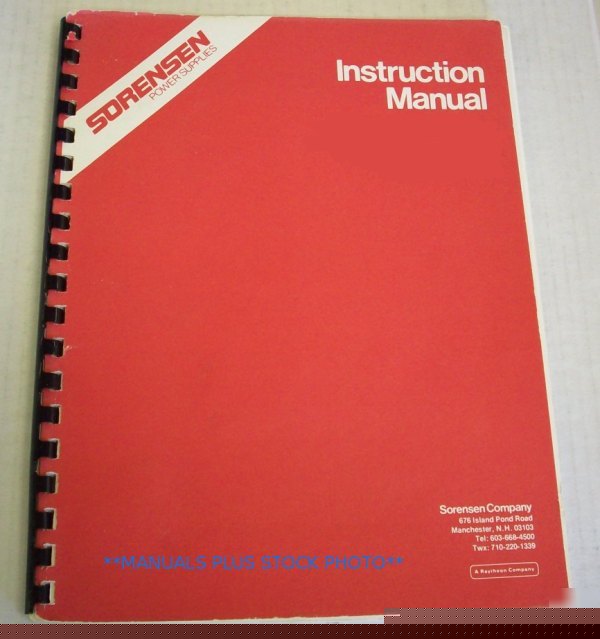 Sorensen dcr-B2 series op/service manual - $5 shipping 