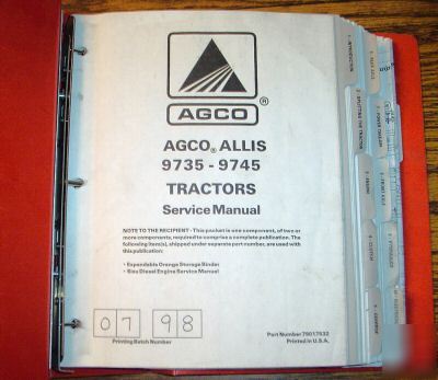 Agco allis 9735 & 9745 tractor service repair manual