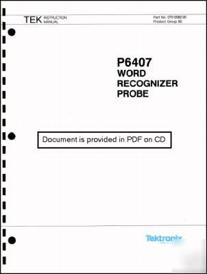 Tek P6407 probe instruction manual 070-5582-00