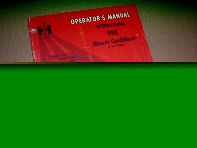 Ih 990 mower conditioner operator manual