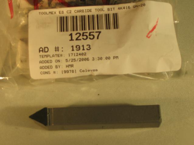 Toolmex E8 C2 carbide tool bit 4K416 qn=20
