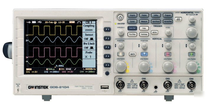 Instek gds-2064 60 mhz, 4 channel, color lcd display ds